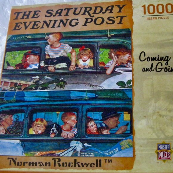 SATURDAY EVENING POST 1000 PIECE JIGSAW PUZZLE "COMING AND GOING" USED ONCE - Picture 2 of 5